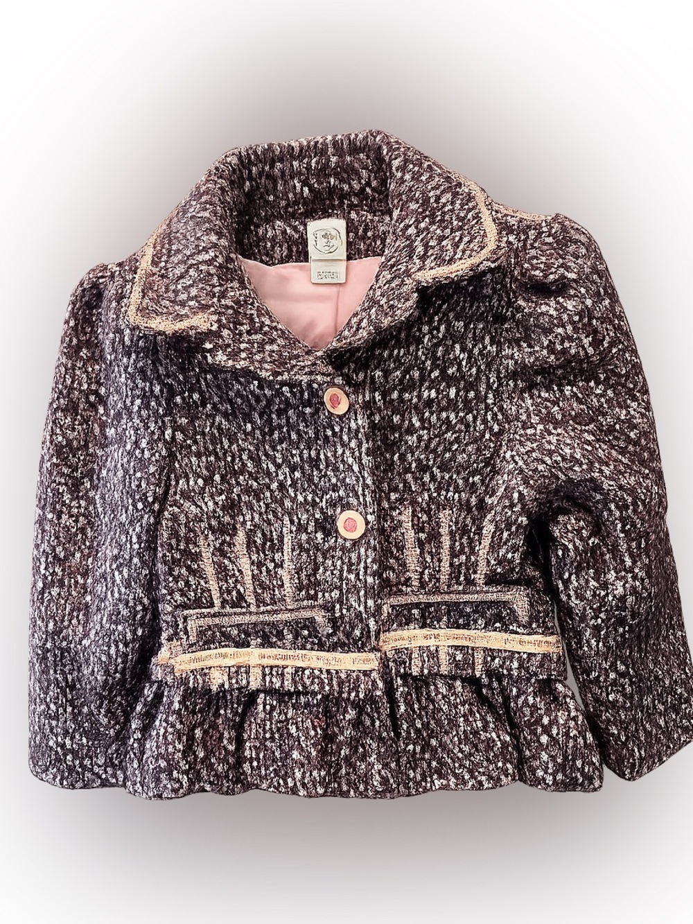 Save The Queen Pink and Burgundy Tweed Jacket